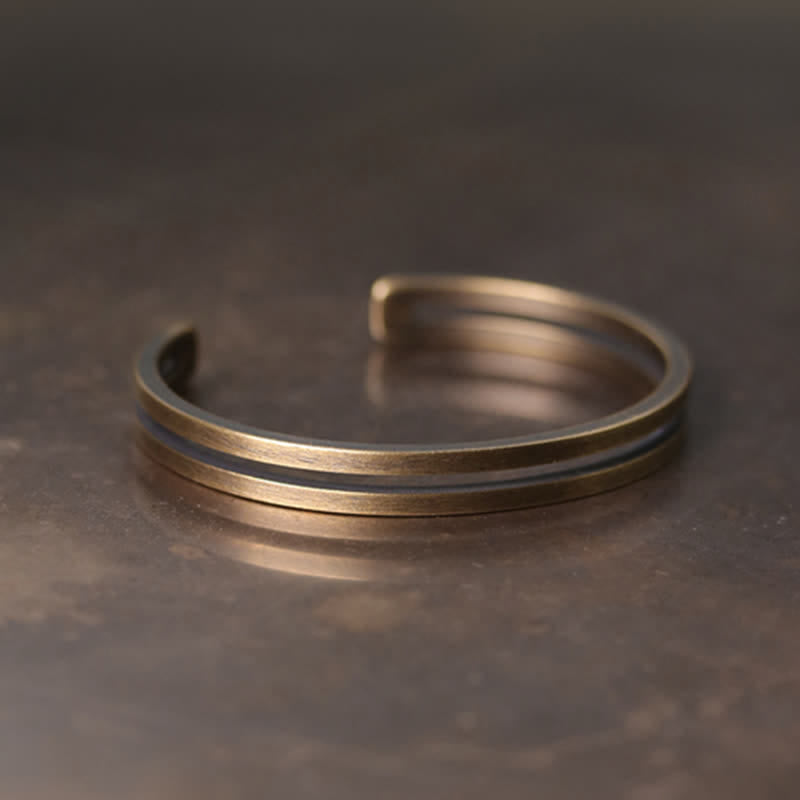 Buddha Stonesの素朴な銅製幸運バイキングカフブレスレット