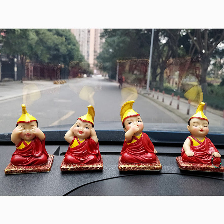 Buddha Stones手描き チベット ラマ像 彫刻 クリエイティブ ホーム オフィス 車 装飾 オーナメント