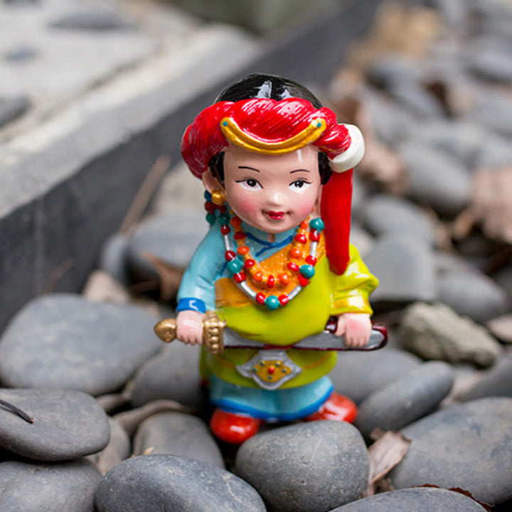 Buddha Stones手描き チベット フィギュア クリエイティブ ホーム オフィス 車 装飾 オーナメント