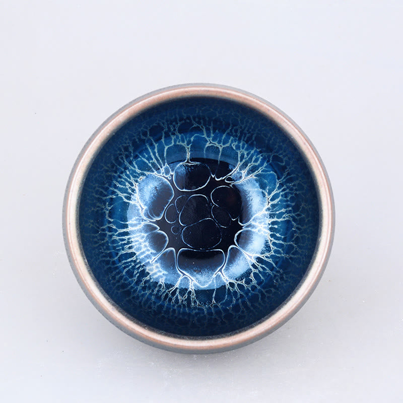 Buddha Stones手作りクラゲ龍鱗模様中国剣璽陶器ティーカップ天目カンフーティーカップ