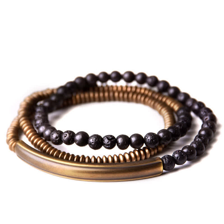 Buddha Stonesヴィンテージ溶岩銅サポートブレスレット