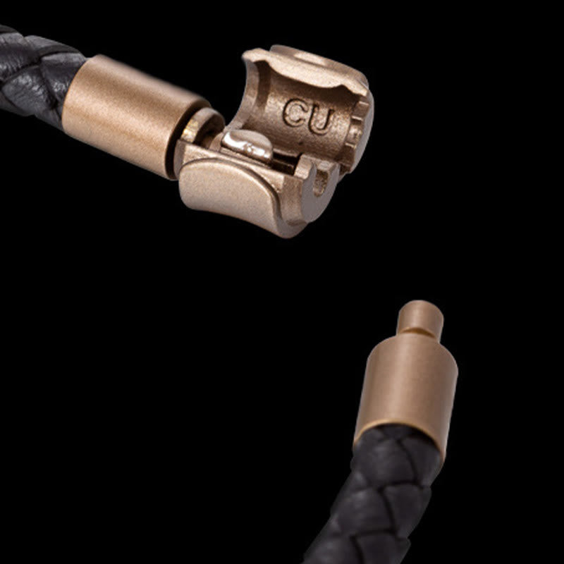 Buddha Stonesヴィンテージレザーロープ幸運編み紐ブレスレット