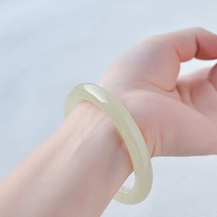 Buddha Stones天然アフガニスタン翡翠 カフブレスレット バングル