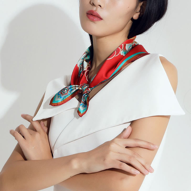 Buddha Stones敦煌 反芻 琵琶 飛翔 フレスコ画 100% 桑絹 スカーフ 高級 6A 敦煌 ショール