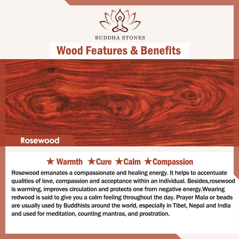 Buddha Stonesチベットローズウッド温もりブレスレット(ランダムタイプ)