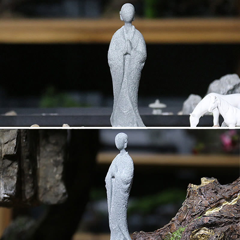 Buddha Stones瞑想 仏陀 僧侶 静寂 家の装飾