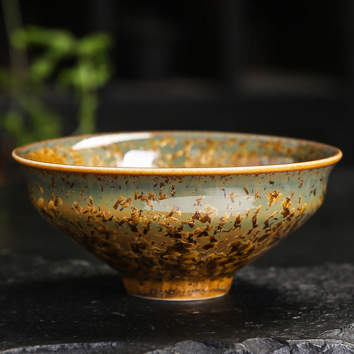 Buddha Stonesカラフルブラウン 陶器 ティーカップ カンフー ティーカップ ボウル