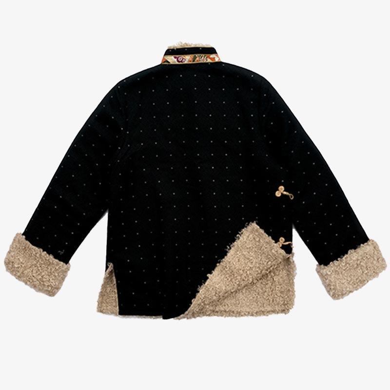 Buddha Stonesチベット衣装ラサフリース裏地付きトップス冬物女性服