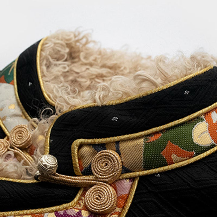 Buddha Stonesチベット衣装ラサフリース裏地付きトップス冬物女性服