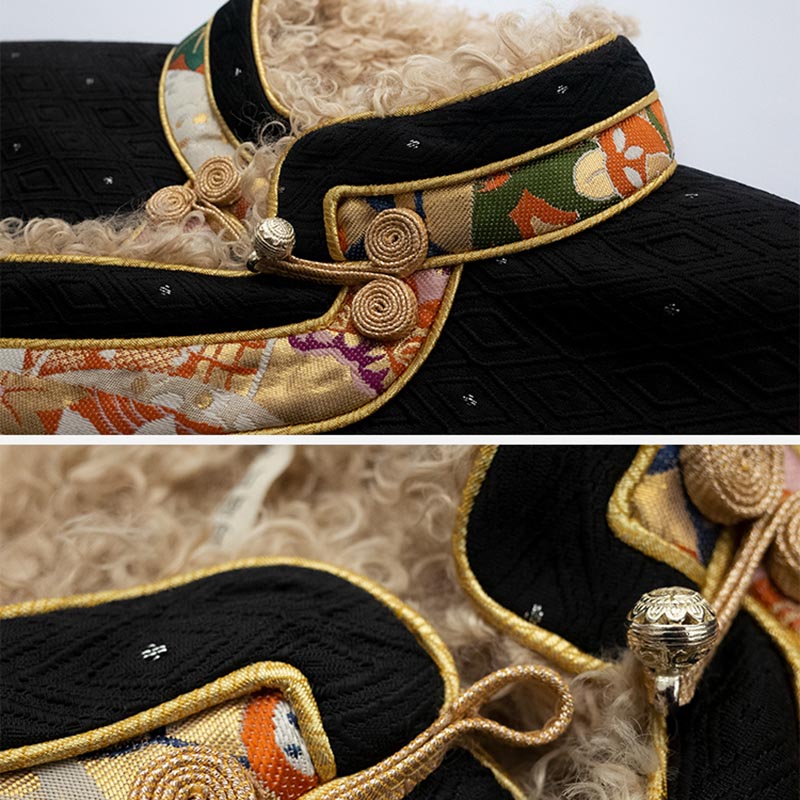 Buddha Stonesチベット衣装ラサフリース裏地付きトップス冬物女性服