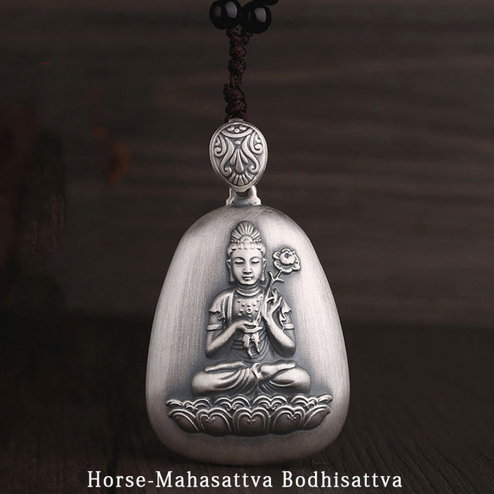 Buddha Stones999 スターリングシルバー十二支誕生仏般若心経 刻印入り 守護ネックレス ペンダント - 馬摩訶薩菩薩 - image 11