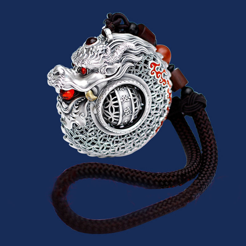 Buddha Stones999 スターリングシルバー 龍年 回転ボール 五行 銅貨 強さ 吊り下げ装飾 - image 9