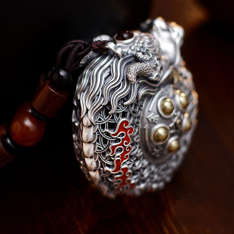 Buddha Stones999 スターリングシルバー 龍年 回転ボール 五行 銅貨 強さ 吊り下げ装飾 - image 2