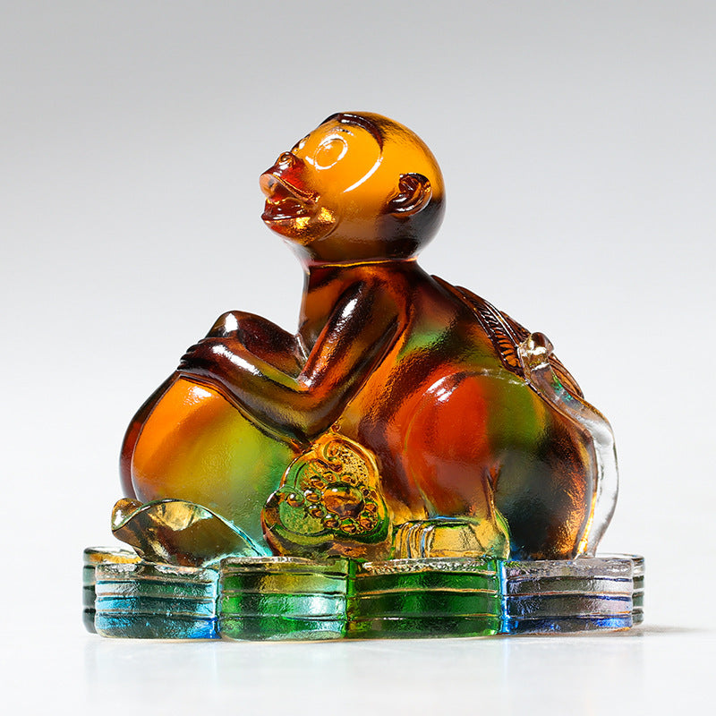 龍の年 ハンドメイドBuddha Stones12 中国の干支 リュウリ クリスタル アートピース 保護 ホーム オフィス 装飾