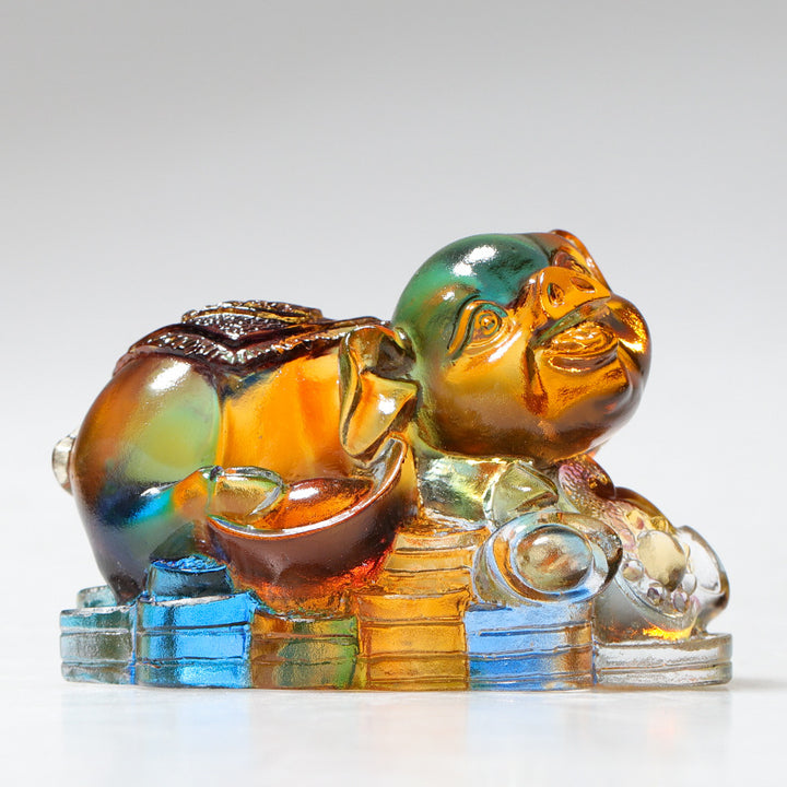 龍の年 ハンドメイドBuddha Stones12 中国の干支 リュウリ クリスタル アートピース 保護 ホーム オフィス 装飾