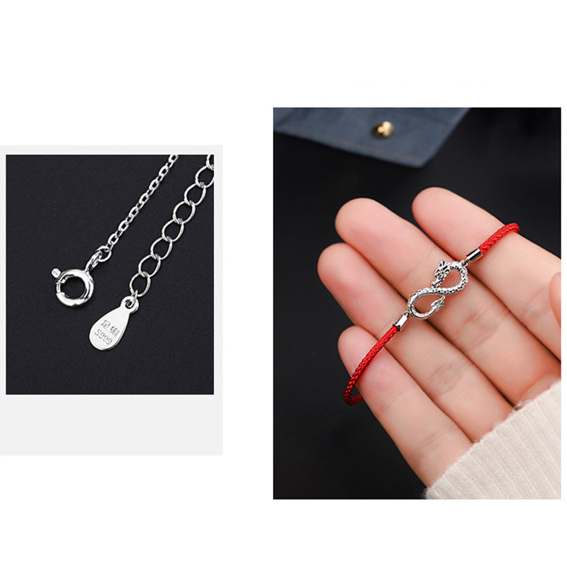 龍年Buddha Stones999スターリングシルバーエンドレスノット幸運守護ブレスレット - image 7