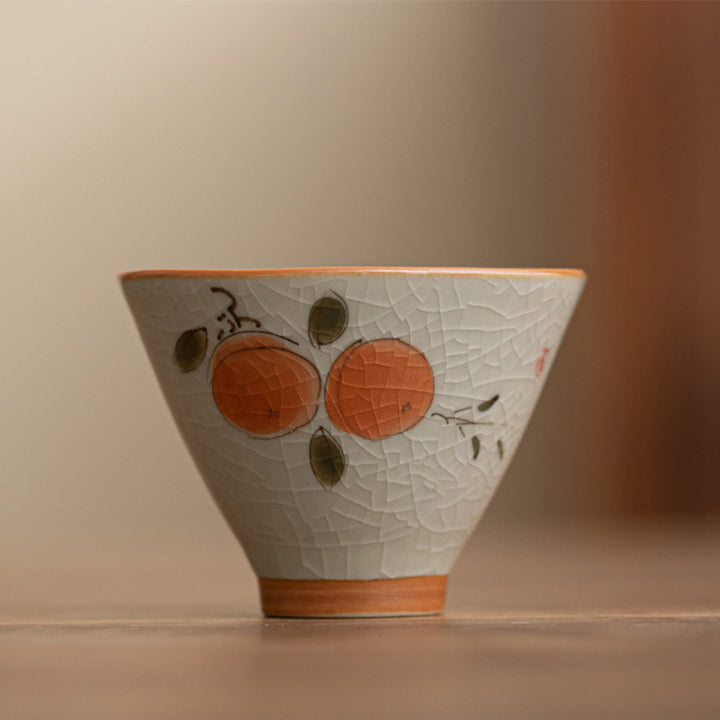 Buddha Stones柿舟 鯉 蓮 陶器 ティーカップ カンフーティーカップ 50ml