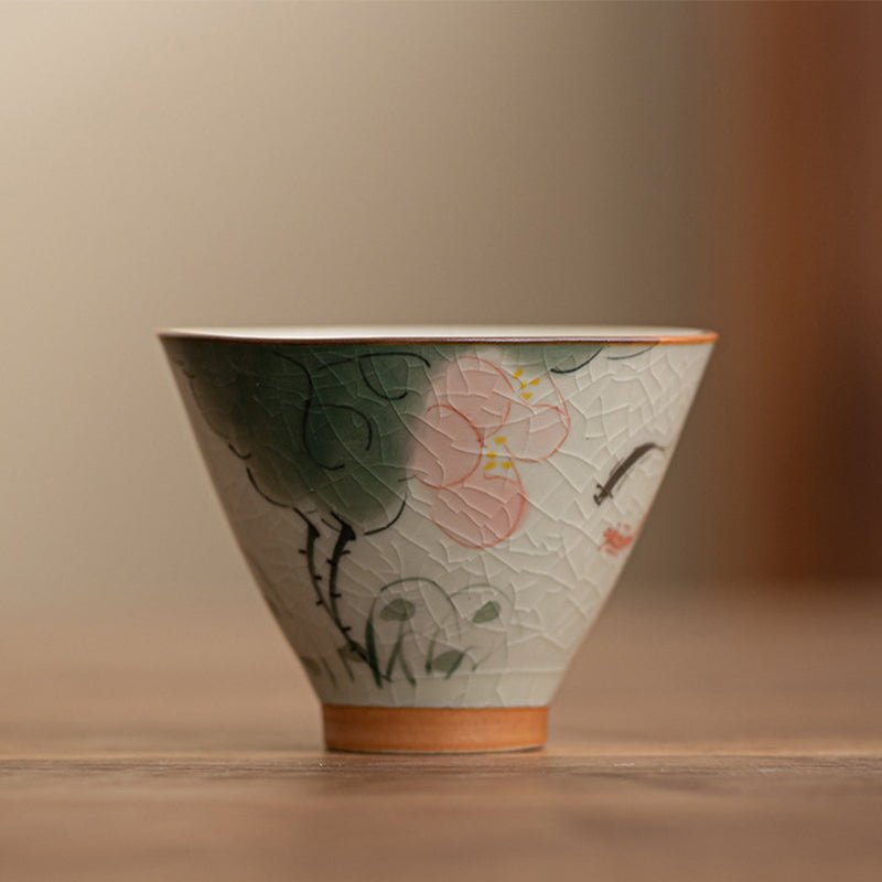 Buddha Stones柿舟 鯉 蓮 陶器 ティーカップ カンフーティーカップ 50ml