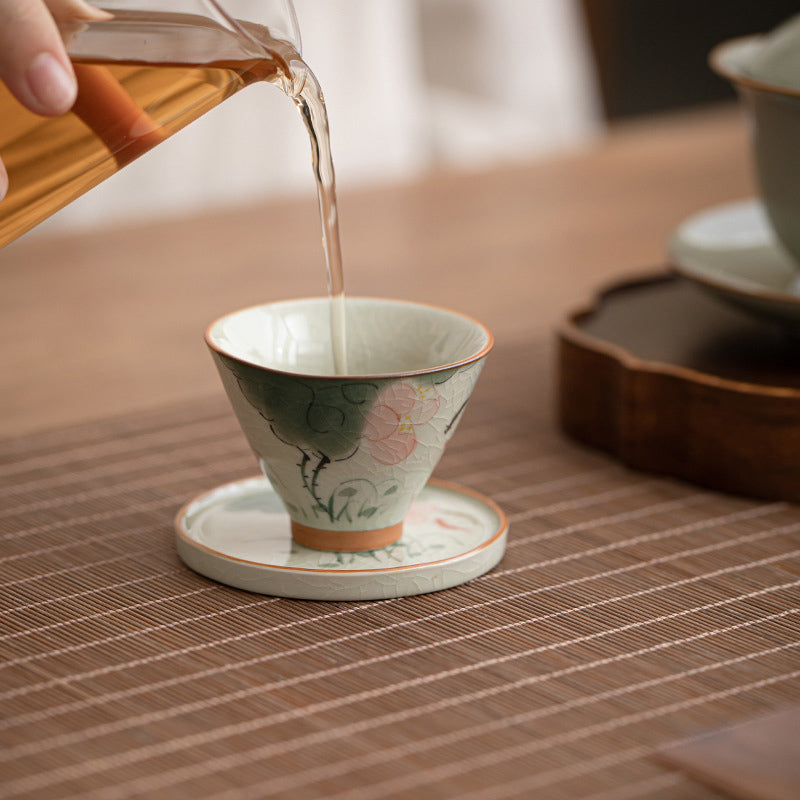 Buddha Stones柿舟 鯉 蓮 陶器 ティーカップ カンフーティーカップ 50ml