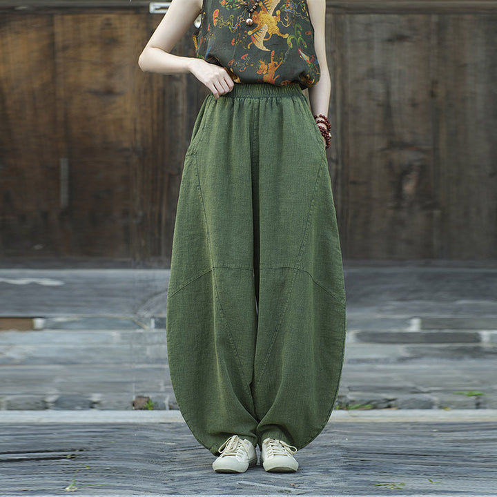 Buddha Stonesコットンリネンパンツハーレムパンツゆったり禅ヨガ太極拳レディースパンツ - image 14