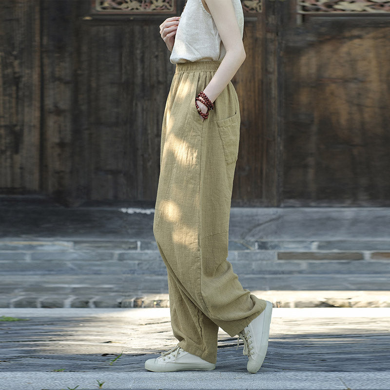 Buddha Stonesコットンリネンパンツハーレムパンツゆったり禅ヨガ太極拳レディースパンツ - image 10