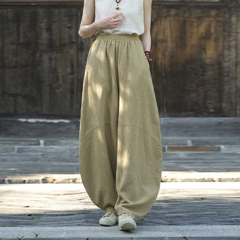 Buddha Stonesコットンリネンパンツハーレムパンツゆったり禅ヨガ太極拳レディースパンツ - image 11