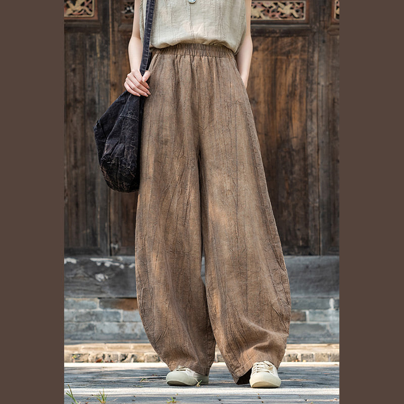 Buddha Stonesラミーコットンリネンパンツ タイダイデザイン ゆったり 禅ヨガ レディースパンツ ポケット付き - image 5