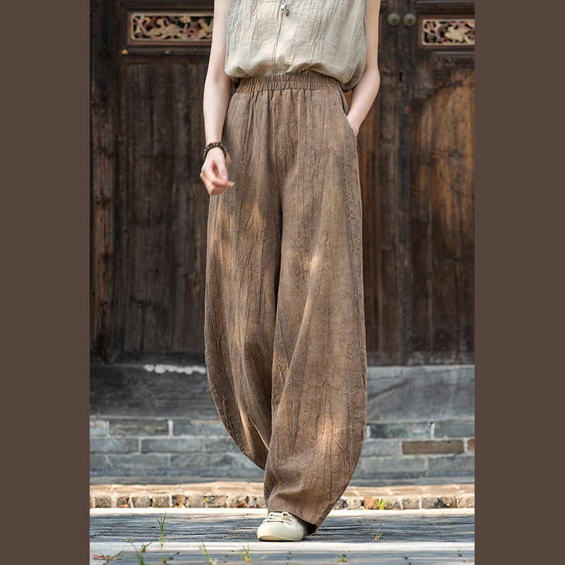 Buddha Stonesラミーコットンリネンパンツ タイダイデザイン ゆったり 禅ヨガ レディースパンツ ポケット付き - image 3