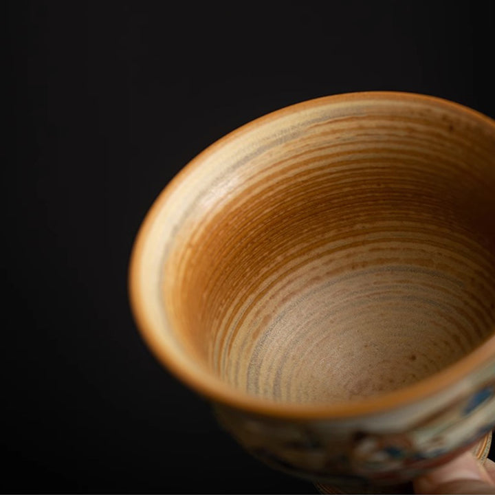 Buddha Stones敦煌 フライング アプサラス セラミック Gaiwan Sancai ティーカップ カンフー ティーカップ 蓋付き