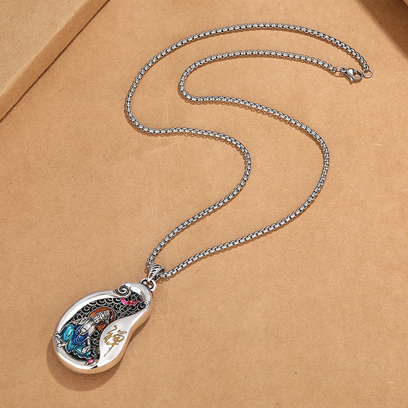 Buddha Stones石観音 蓮華デザイン 銅製 富のネックレスペンダント