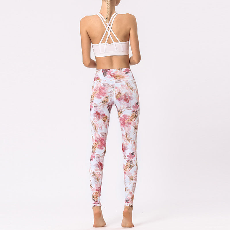 Buddha Stonesマルチカラープリント 花柄パンツ スポーツ エクササイズ フィットネス ハイウエスト レギンス レディース ヨガパンツ - image 13