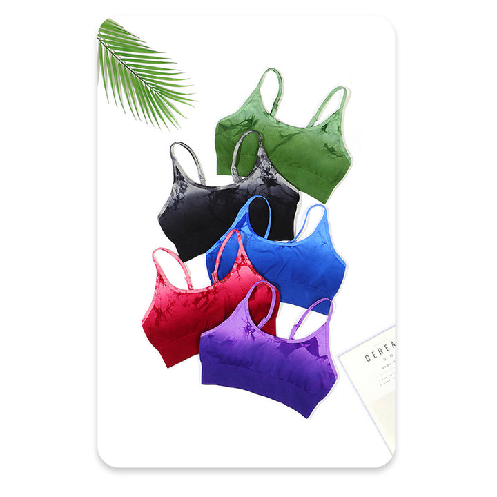 Buddha Stones 2点セット シンプル タイダイプリント クロップタンクトップ ハイウエストパンツ スポーツ ジムウェア レディース ヨガセット