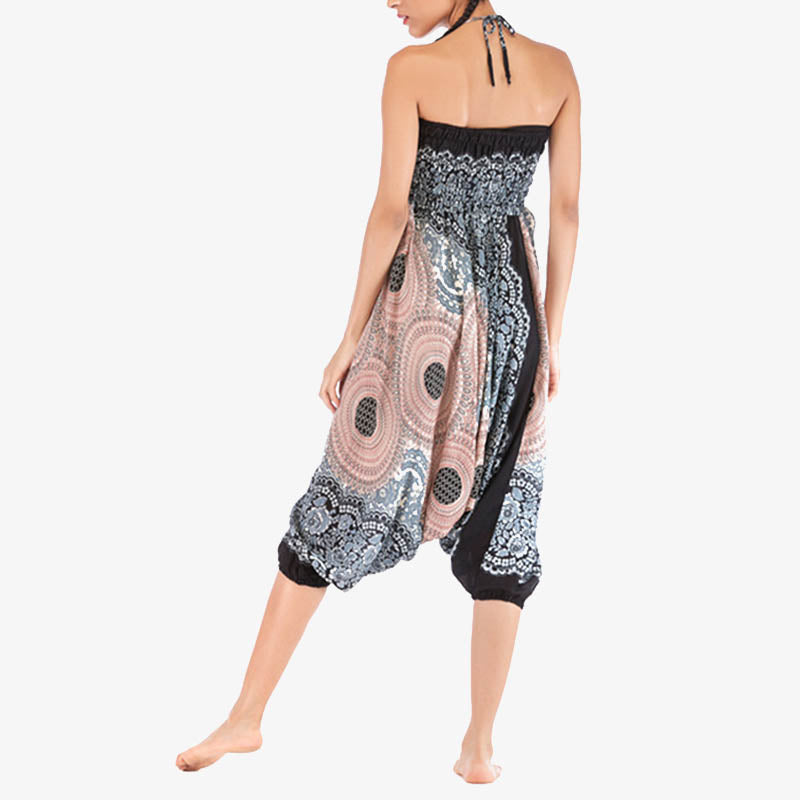 Buddha Stones2スタイル着用ラウンド幾何学模様ルーズスモックハーレムパンツジャンプスーツハイウエストレディースヨガパンツ - image 36