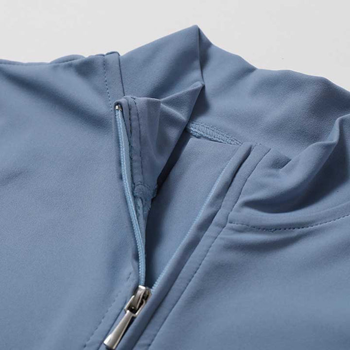 Buddha Stonesハイストレッチ ジッパー 半袖 ジャンプスーツ スポーツ フィットネス ヨガ レディース ボディスーツ - image 11