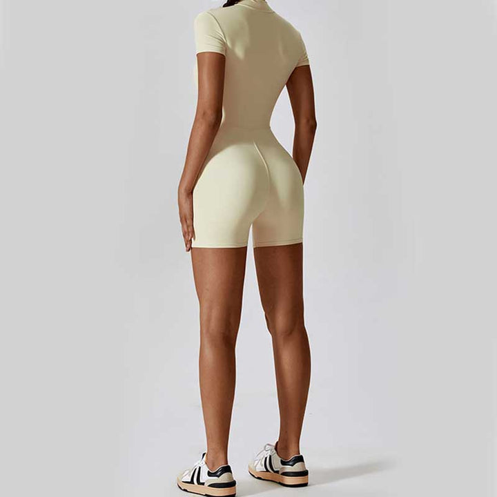 Buddha Stonesハイストレッチ ジッパー 半袖 ジャンプスーツ スポーツ フィットネス ヨガ レディース ボディスーツ - image 37