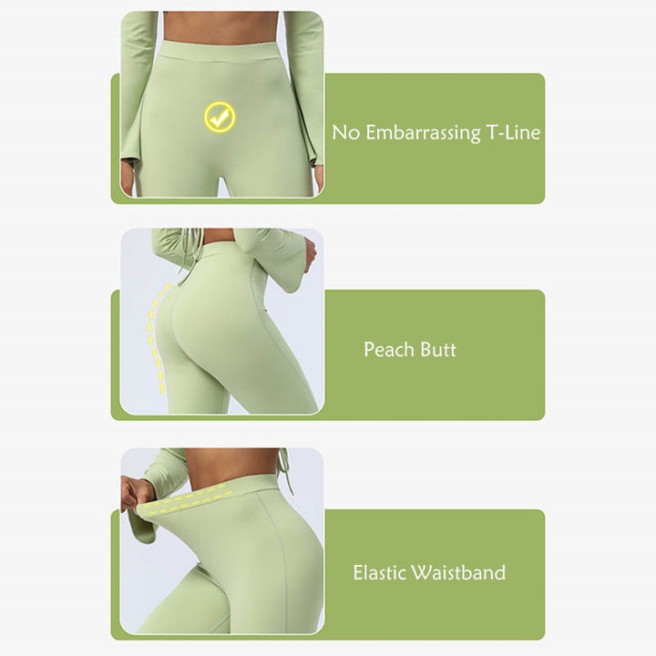 Buddha Stonesロングスリーブ バックレス ストラップ トップブラ フレアパンツ フィットネス ヨガ ウェア - image 4