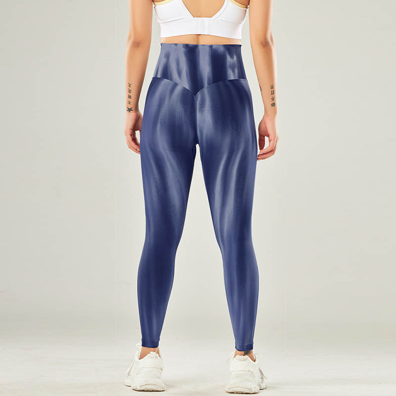 Buddha Stonesシームレス タイダイプリント パンツ スポーツ ハイウエスト レギンス レディース ヨガパンツ