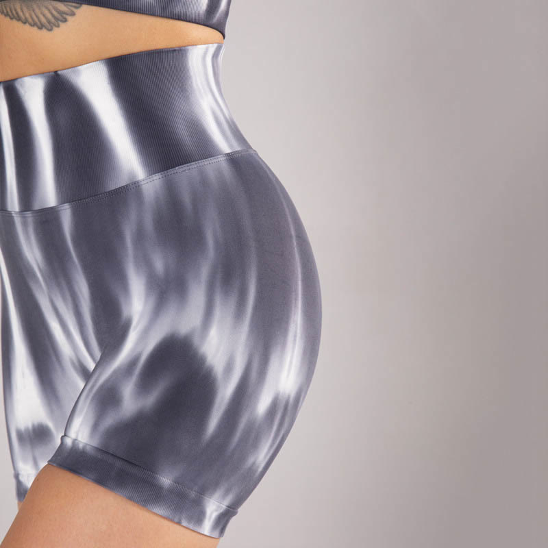 Buddha Stones 2点セット タイダイプリント シームレス クロップトップ ブラショーツ スポーツ フィットネス ジム ヨガ ウェア