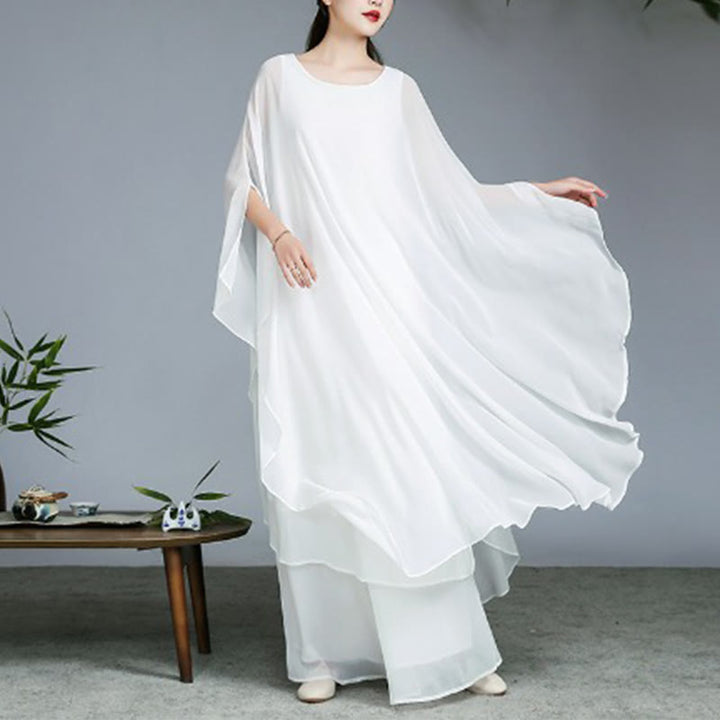 Buddha Stonesのシンプルな柄のミディドレス、ワイドレッグパンツ、瞑想、スピリチュアル、禅の練習、ヨガ、ダンスウェア - image 4