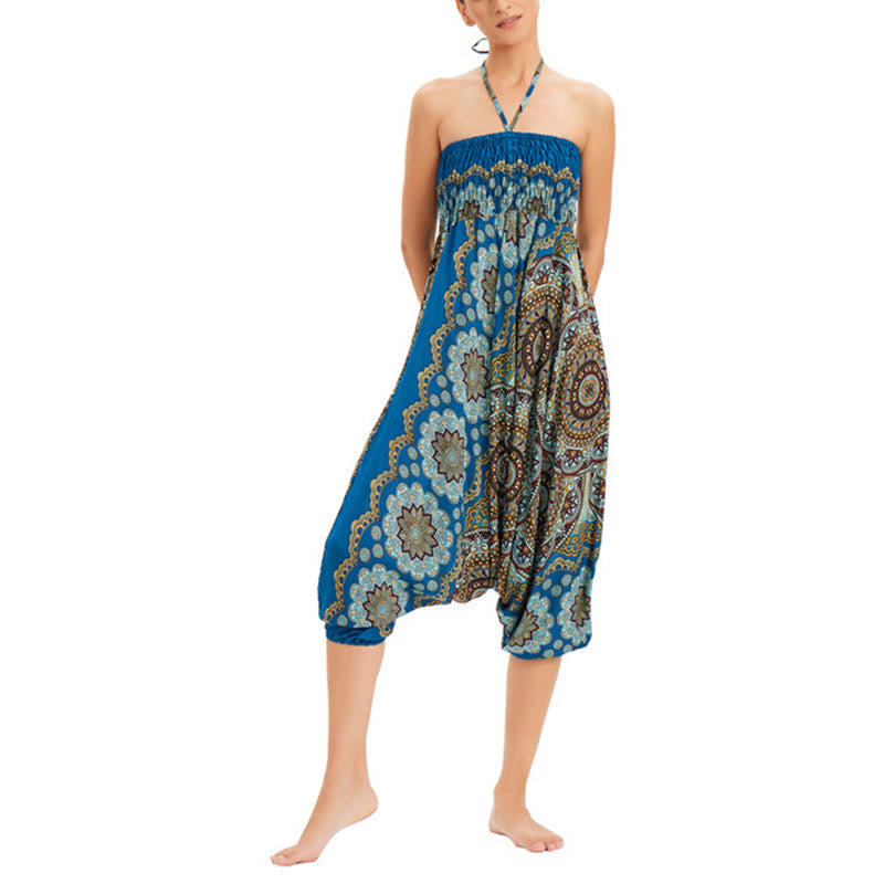 Buddha Stones2スタイルウェア マンダラフラワー柄 ルーズスモックハーレムパンツ ジャンプスーツ ハイウエストパンツ - image 31