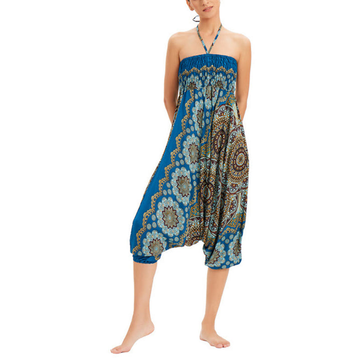 Buddha Stones2スタイルウェア マンダラフラワー柄 ルーズスモックハーレムパンツ ジャンプスーツ ハイウエストパンツ - image 31