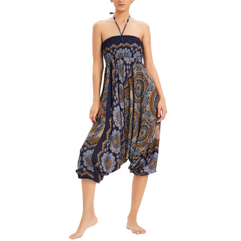 Buddha Stones2スタイルウェア マンダラフラワー柄 ルーズスモックハーレムパンツ ジャンプスーツ ハイウエストパンツ - image 24