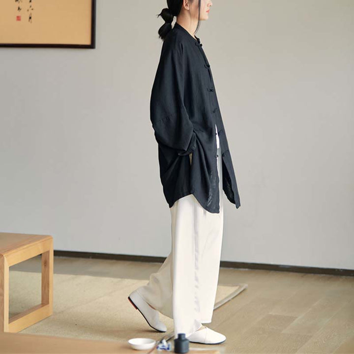 Buddha Stones無地 カエルボタンデザイン シャツ 禅 太極拳 瞑想用 トップス コットンリネン ジャケット - image 30