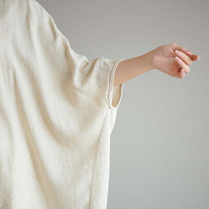 Buddha Stones無地 七分袖 トップス ルーズTシャツ - image 8