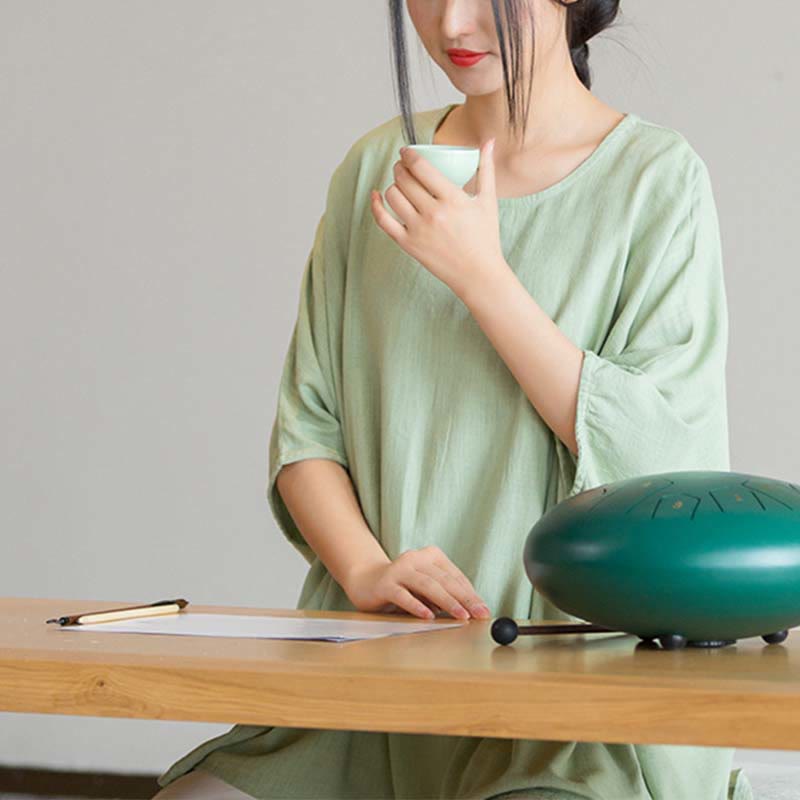 Buddha Stones無地 七分袖 トップス ルーズTシャツ - image 16