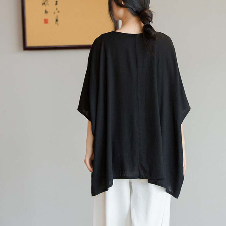 Buddha Stones無地 七分袖 トップス ルーズTシャツ - image 22