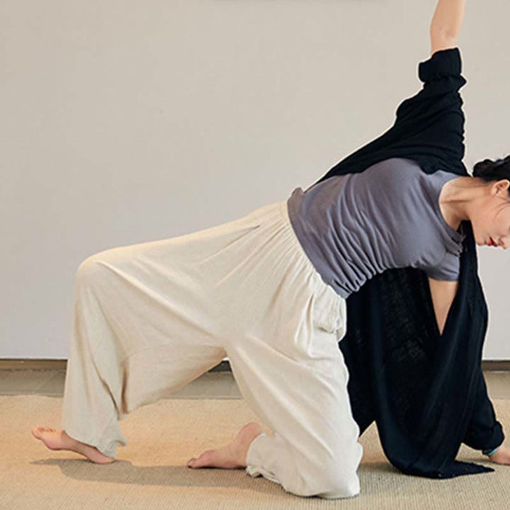 Buddha Stones無地 長袖 コート ジャケット トップス ワイドレッグパンツ 禅 太極拳 ヨガ 瞑想服 - image 17