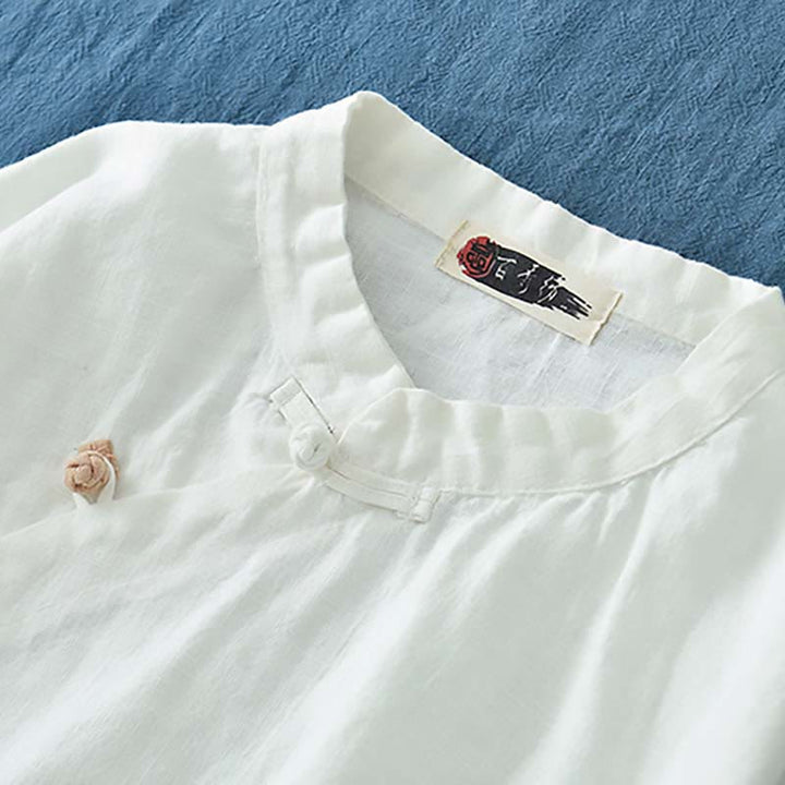 Buddha Stonesラミーリネンブラウスレディースシャツトップス中国漢服スタイル - image 18