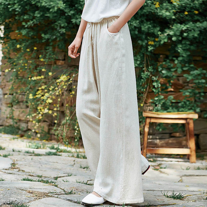 Buddha Stones無地 ワイドレッグパンツ ダンス レディース ヨガパンツ ポケット付き - image 5