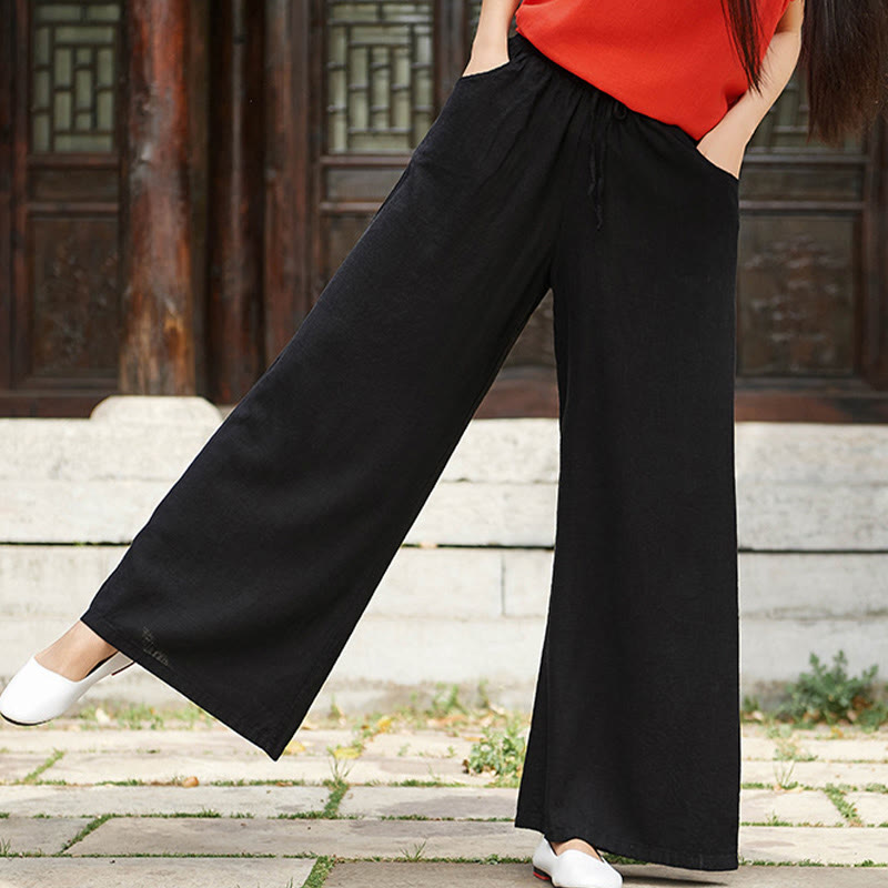 Buddha Stones無地 ワイドレッグパンツ ダンス レディース ヨガパンツ ポケット付き - image 25